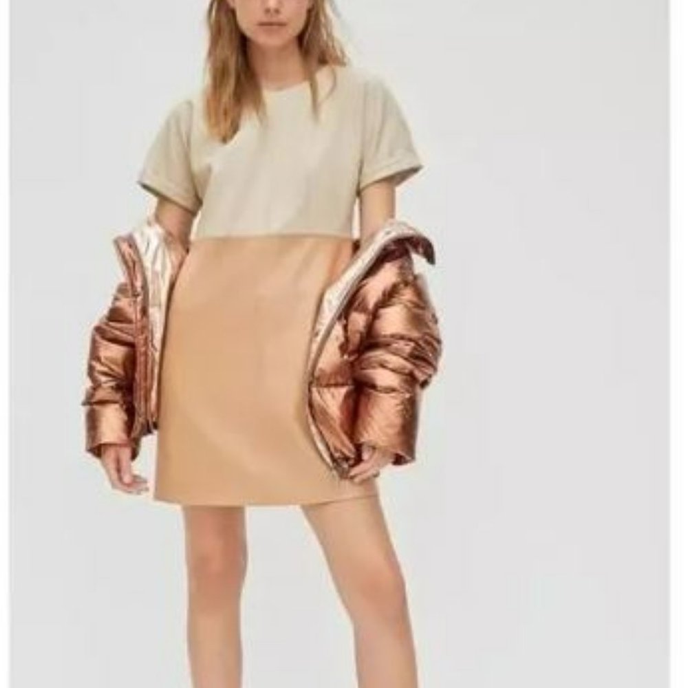 EUC Anthropologie Vegan Faux Leather Andrea Mini Dress XL